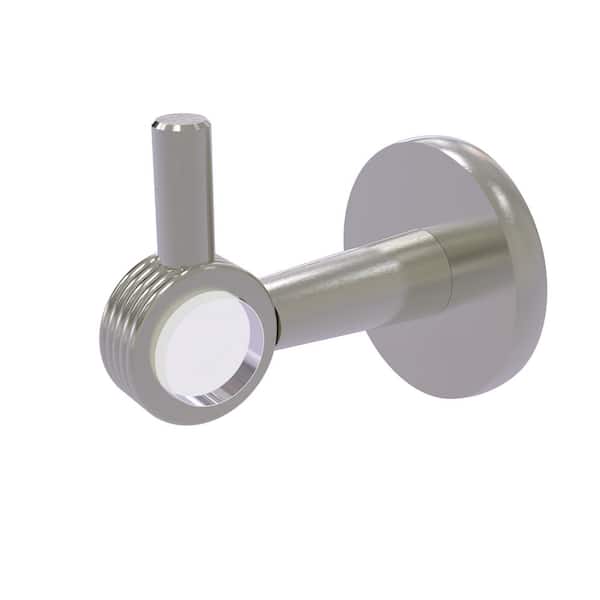 Allied Brass Clearview Collection J-Hook Robe/Towel Hook with Groovy Accents in Satin Nickel