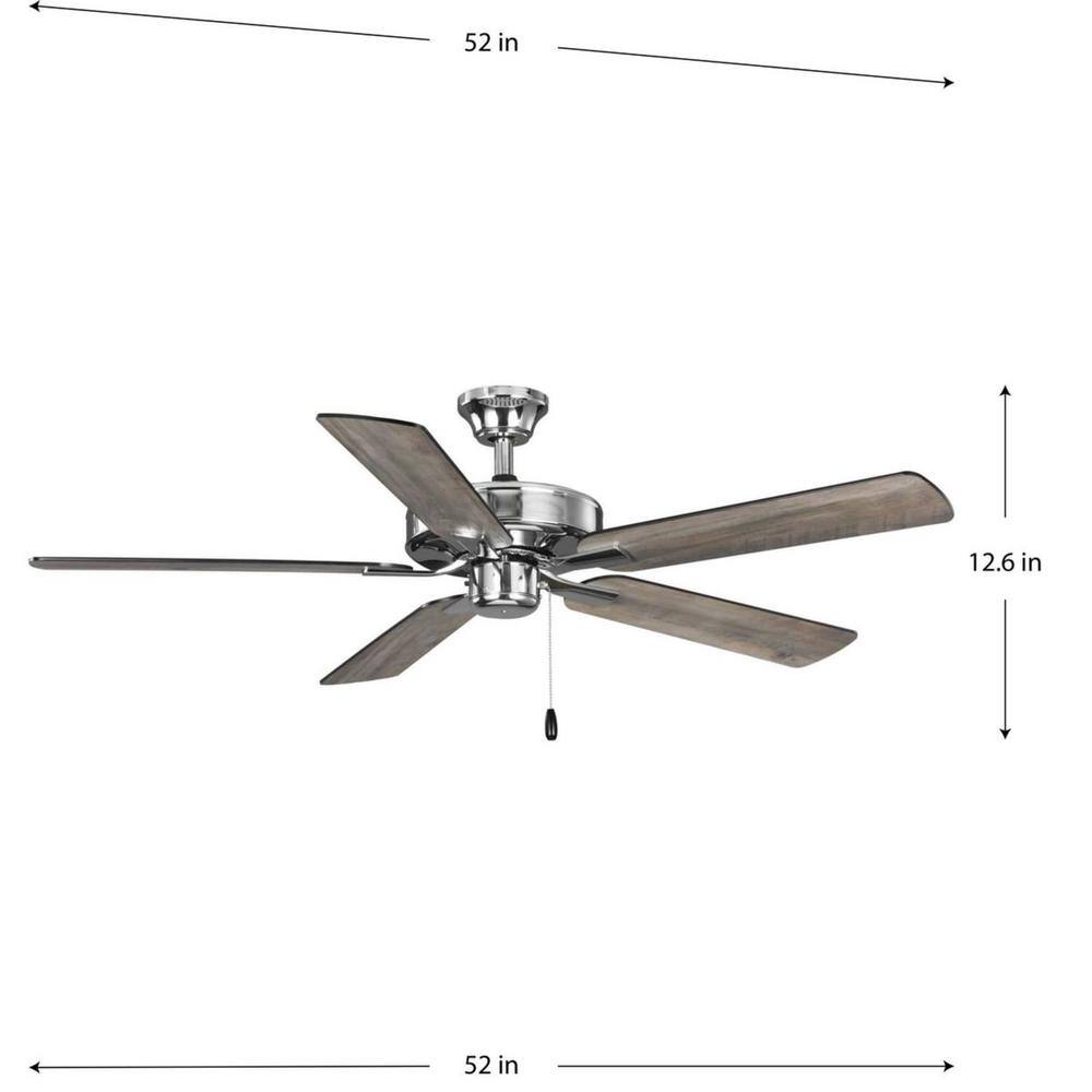 AirPro 52" White and Wood Reversible Blade Ceiling Fan
