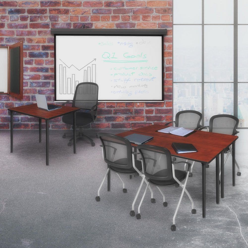 Kee 72 in x 24 in. Cherry Top Folding Training Seminar Table Desk, Black Legs price history on PriceWatchPro