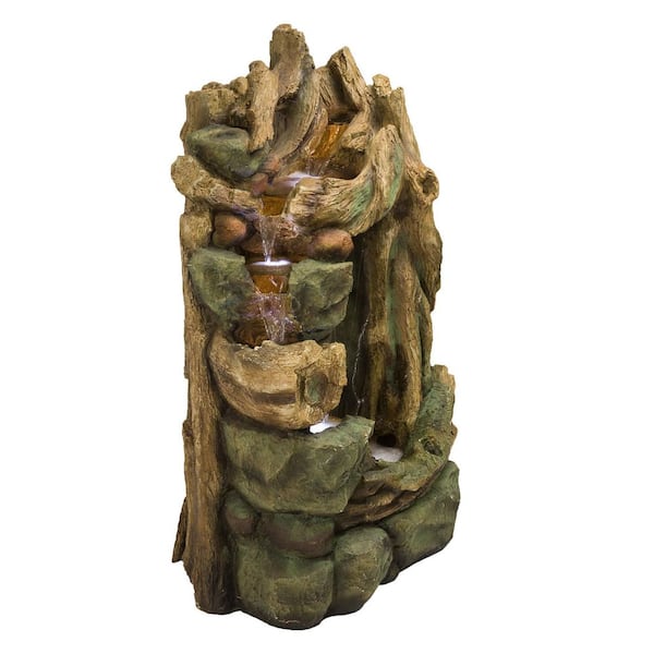 Alpine Corporation 55 in. Tall Outdoor Natural Cascading Waterfall