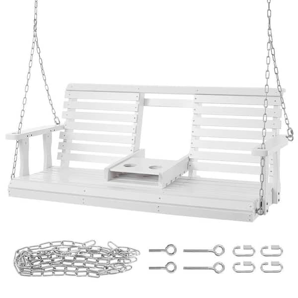 5ft. Wooden Porch Swing, Heavy Duty Patio Bench Swing for Garden and Courtyard, 880 lbs. Load Capacity, 2025 Update