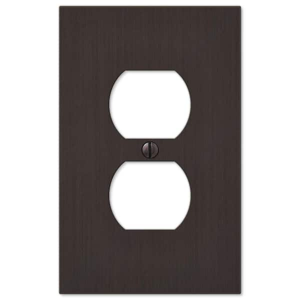 AMERELLE Barnard 1 Gang Duplex Metal Wall Plate - Aged Bronze