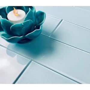 Modern Blue 3 in. x 6 in. Peel And Stick Glass Subway Tile (11 sq. ft./Case)