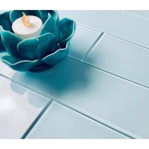 Light Blue 3 in. x 6 in. Glass Peel and Stick Subway Tile (11 Sq. Ft./Case)
