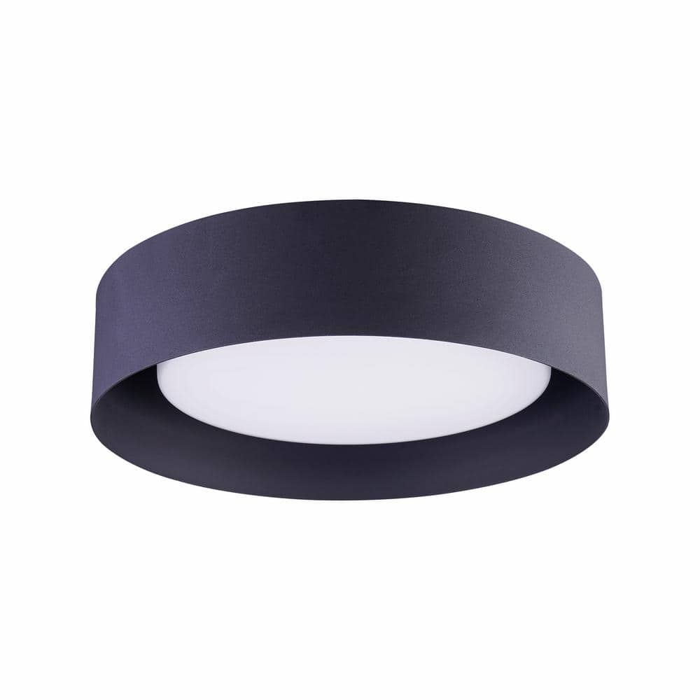 Lynch 15.75 in. 3-Light Black Flush Mount Ceiling Light