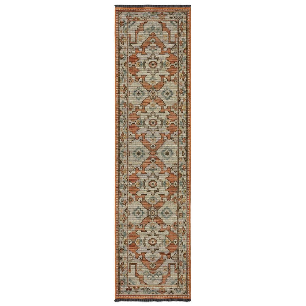 Leo 2 ft. x 10 ft. Rust/Blue Oriental Area Rug price history on PriceWatchPro