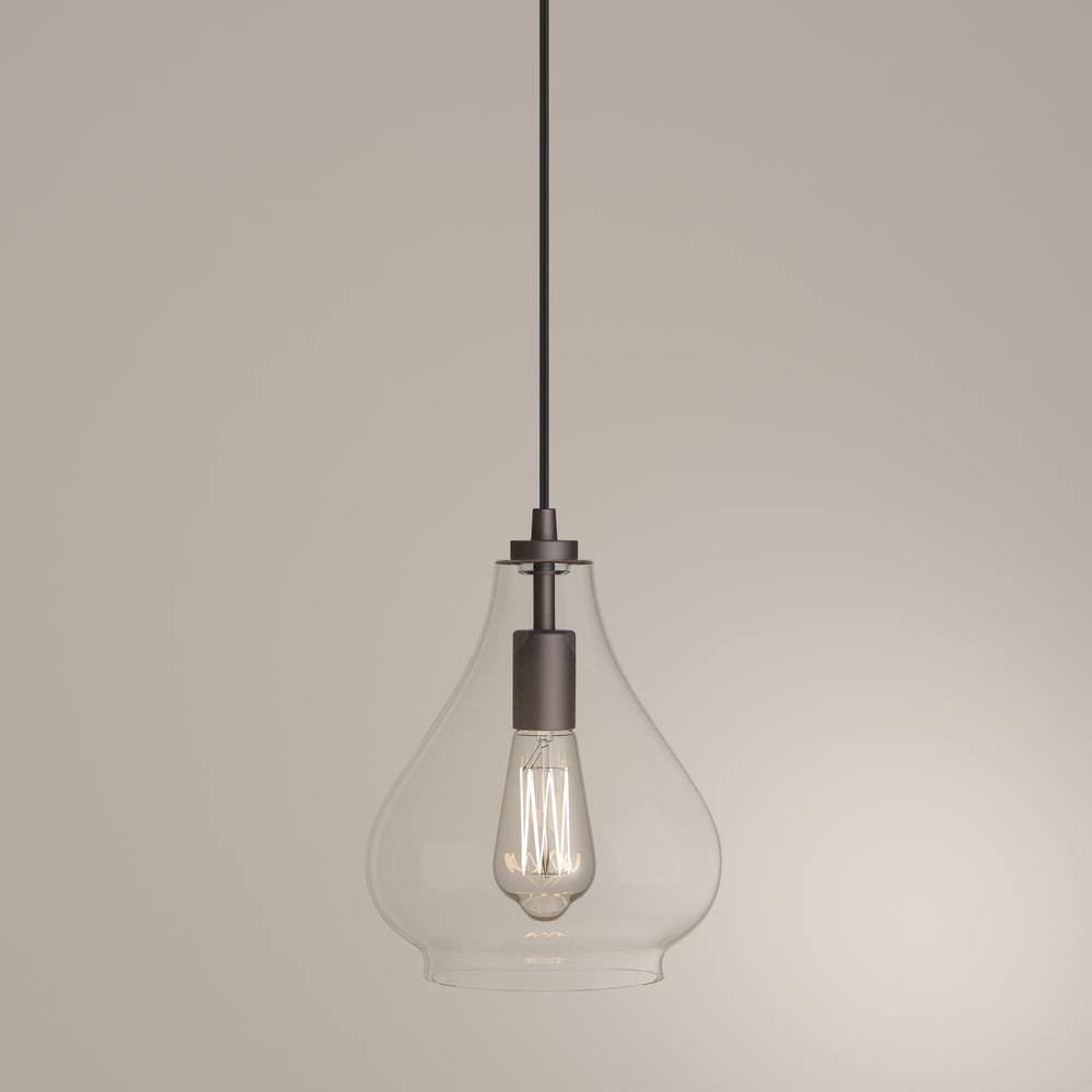 Vintage Mini Globe Pendant Light in Oil Rubbed Bronze with Handblown Glass
