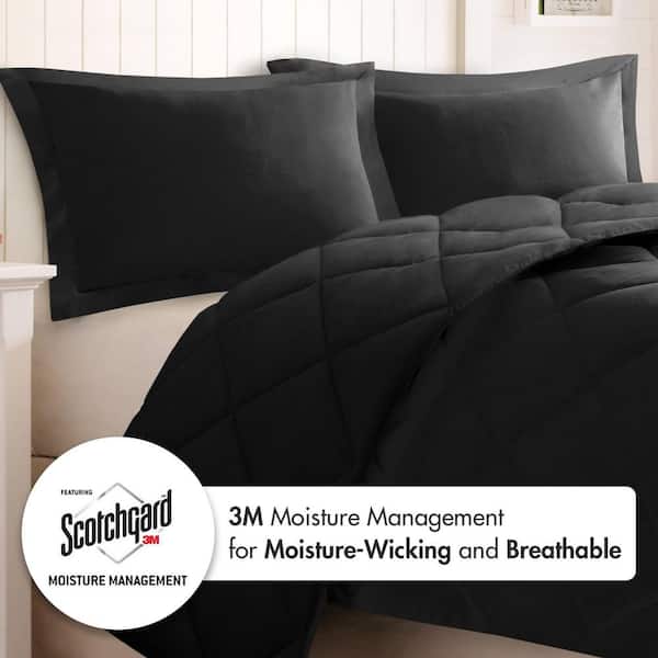 Windsor 3-Piece 3M Scotchgard Diamond Quilting Reversible Down Alternative Comforter Set