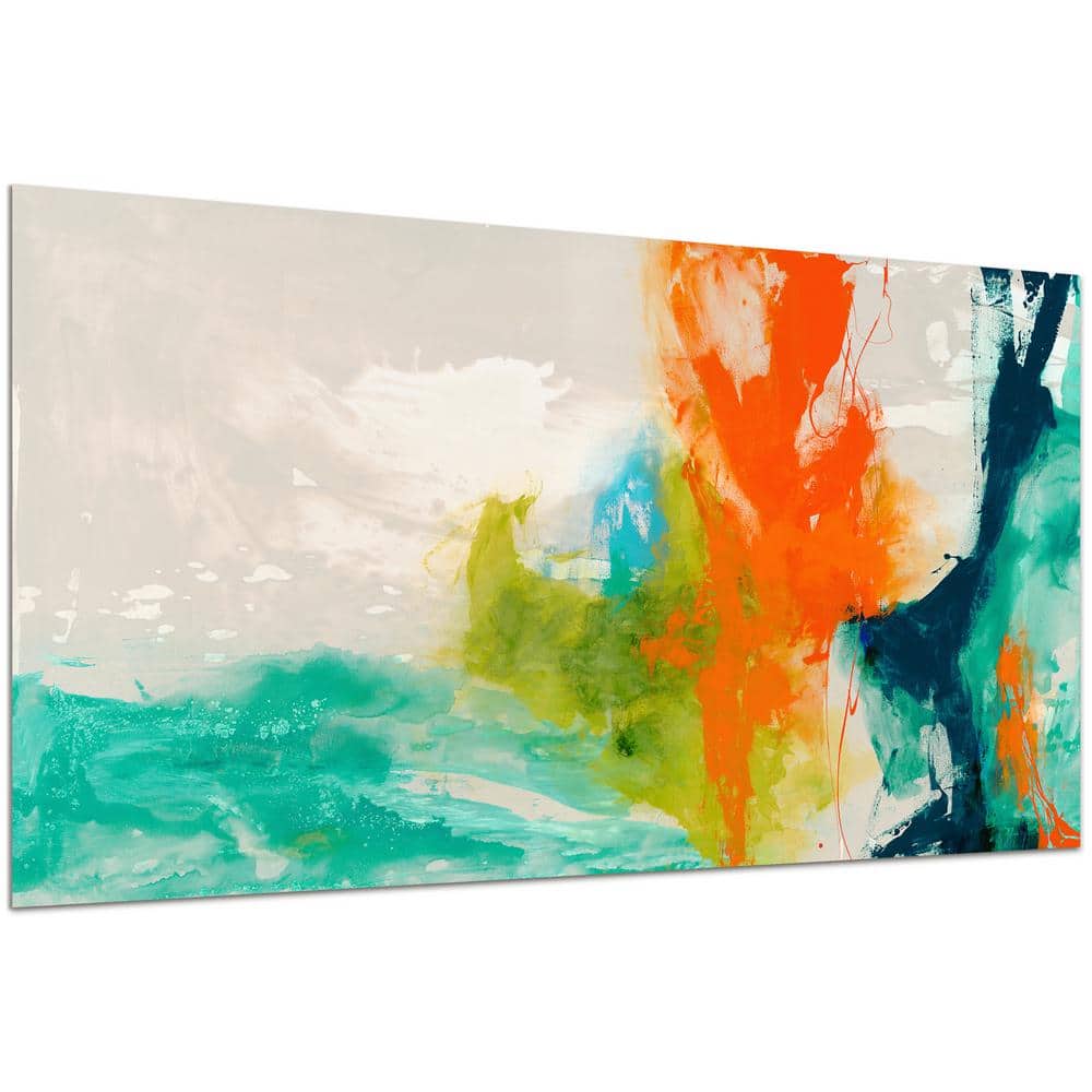 Tidal Abstract Red and White Tempered Glass Wall Art