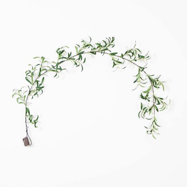 Nearly Natural 6.5 ft. Lighted Artificial Olive Garland with 100 Warm White LED Lights