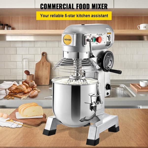 VEVOR Commercial Stand Mixer 20 qt. Dough Mixer Heavy Duty Silver Electric  Food Mixer with 3-Speeds Adjustable 750 W DDSYJ20QT110VE0QGV1 - The Home