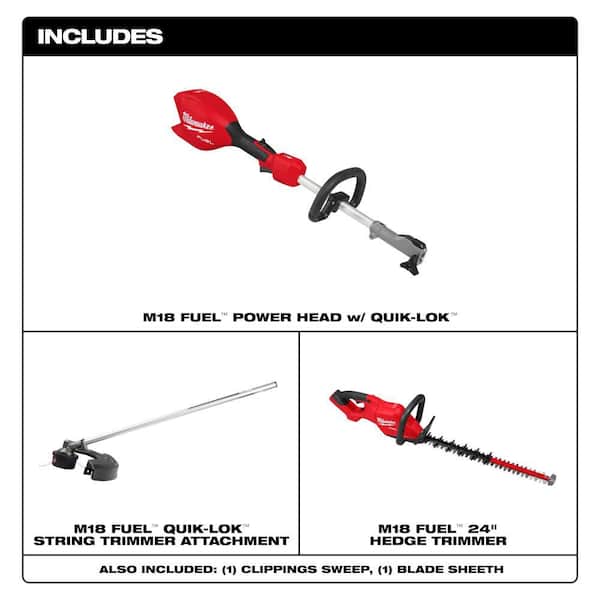 M18 FUEL 18V 16 in. Brushless Cordless Battery Powered QUIK-LOK String Trimmer with 24 in. Hedge Trimmer (2-Tool)