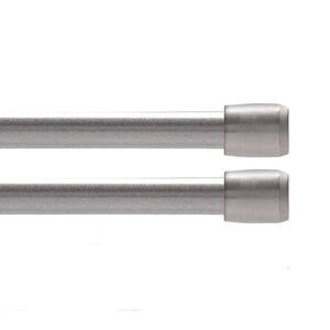 Fast Fit No Tools 28 in. - 48 in. Adjustable Spring Tension Curtain Rod, 7/16 in. Dia. in Gunmetal, Set of 2