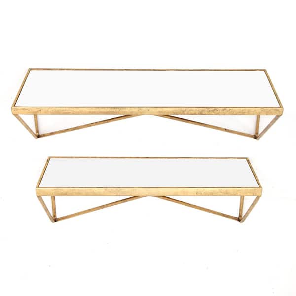 StyleWell Gold Metal WallMount Floating Shelf (Set of 2) DW624881HD