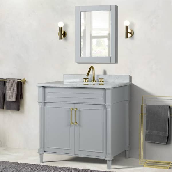 Single Bathroom Vanity Cabinet, 36 Light Gray Vanity