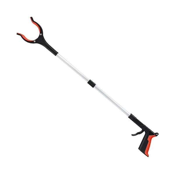 Upgrade 32 in. Foldable Reacher Tool 360° Rotating Head Lightweight Trash Claw Grabber Orange for Elderly
