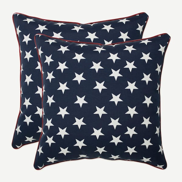 Pillow Perfect Blue Square Outdoor Square Throw Pillow 2-Pack