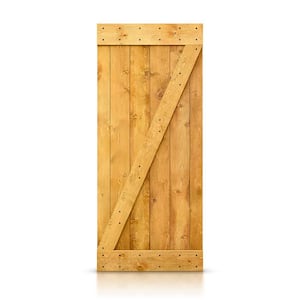 30 in. x 84 in. Distressed Z Series Colonial Maple Solid Knotty Pine Wood Interior Sliding Barn Door Slab