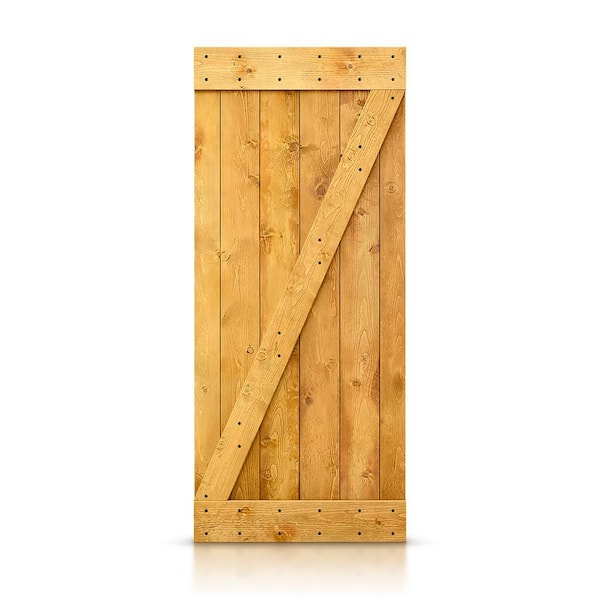 CALHOME 36 in. x 84 in. Distressed Z Series Colonial Maple Solid Knotty Pine Wood Interior Sliding Barn Door Slab