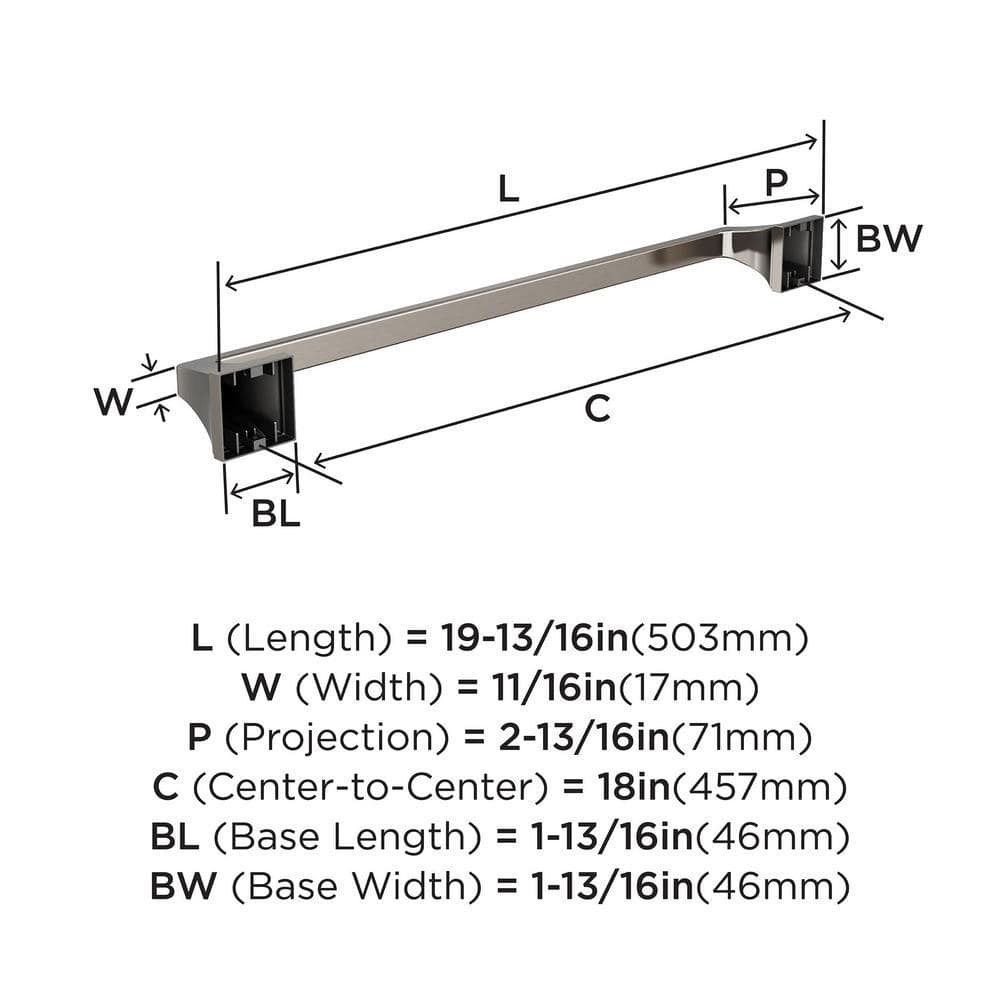 Mulholland 18 Inch Brushed Nickel Wall Mounted Towel Bar