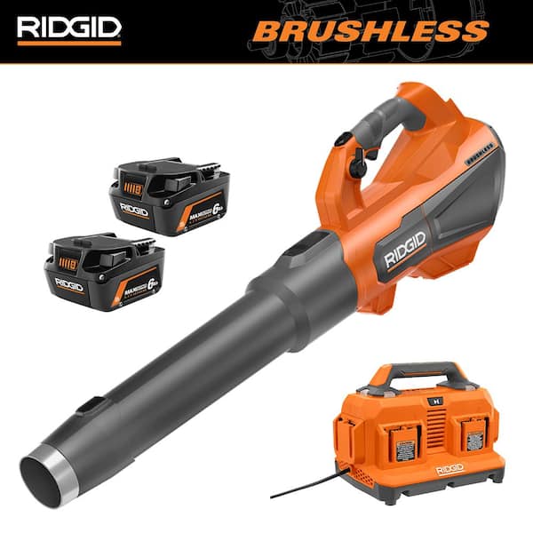 18V Brushless Cordless Blower Kit with 6-Port Sequential Charger and 6.0 Ah MAX Output Batteries (2-Pack)