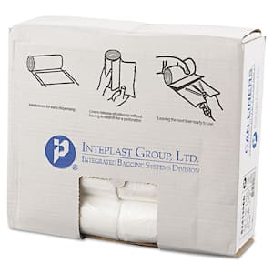 24 in. x 33 in. 16 Gal. 6 mic Natural High-Density Commercial Trash Can Liners (50-Bags/Roll, 20-Rolls/Carton)