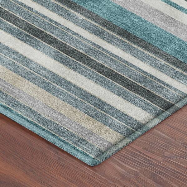 Mayfield Premium Machine Washable Abstract AMF2330 Teal 10 ft. x 14 ft. Area Rug