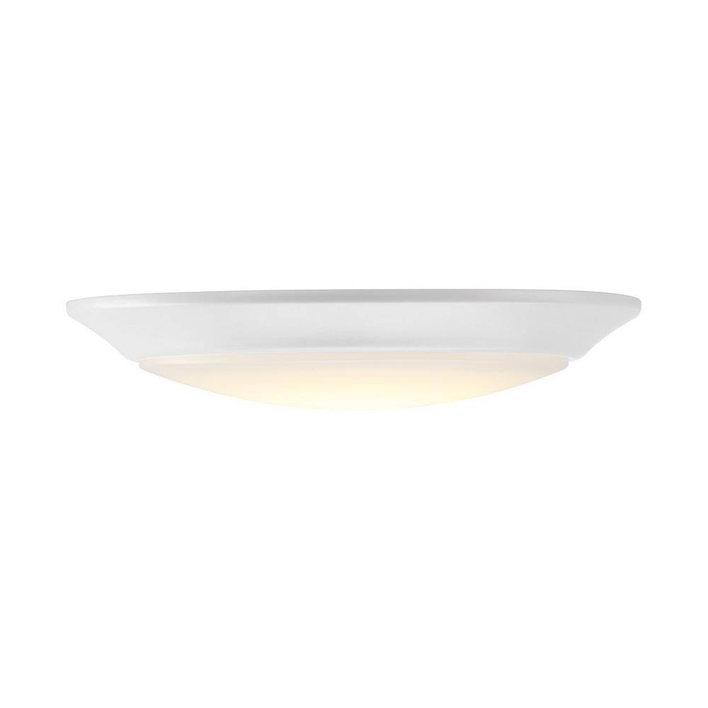 White Glass LED Indoor/Outdoor Flush Mount Light