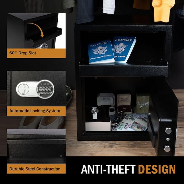 Paragon Safes Electronic Safe Deposit Box, Black 83-DT5931-1 - The