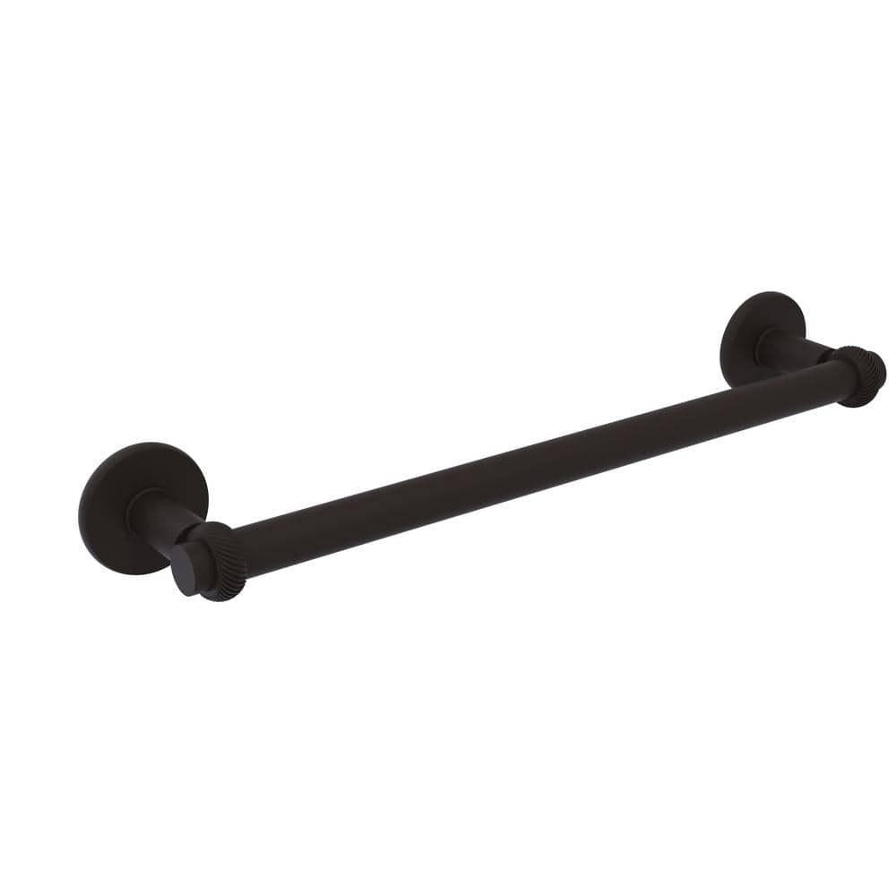 Allied Brass Continental Collection 24 in. Wall Mounted Towel Bar with Twist Detail in Satin Brass