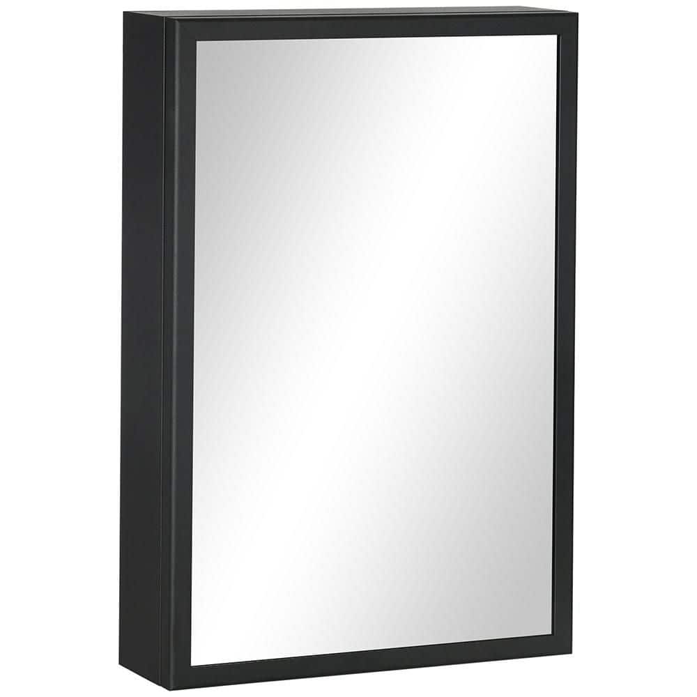 Black 15.75 in. W x 23.5 in. H Farmhouse Rectangle Stainless Steel Framed M