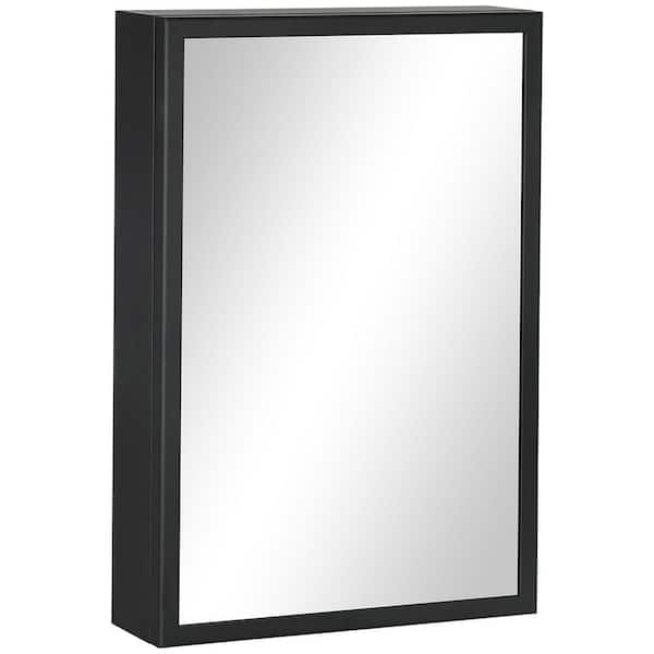 Unbranded Black 15.75 in. W x 23.5 in. H Farmhouse Rectangle Stainless Steel Framed Mirror Wall Mirror Vanity Mirror