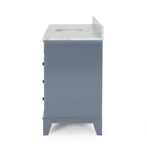 Finlee 48 in. W x 22 in. D Bath Vanity with Carrara Marble Vanity Top in Grey with White Basin