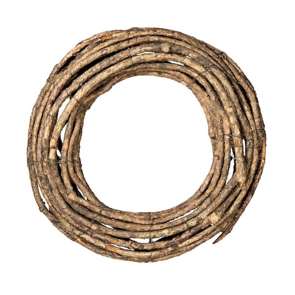 Shine Company 16 in. Artificial x 3.5 in. Artificial D Grapevine Wreath, Brown (2-Pack)