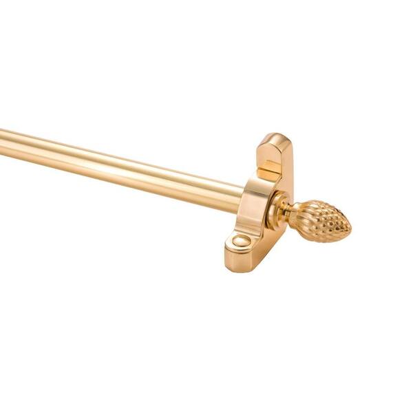 Zoroufy Heritage collection Tubular 28.5 in. x 1/2 in. Polished Brass Finish Stair Rod Set with Pineapple Finials