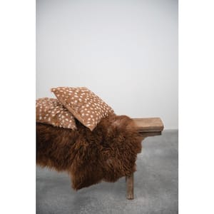 2 x 3 ft. Natural and Brown Two-Tone Lamb Fur Area Rug