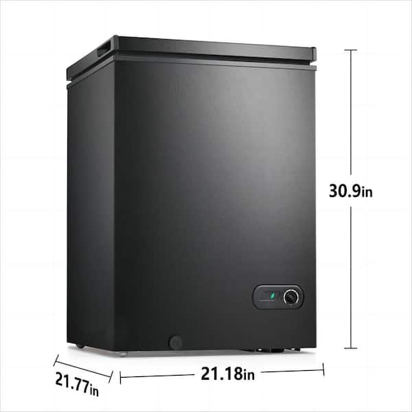 21.18 in 3.5 cu. ft. Manual Defrost Chest Freezer in Black with Garage Ready