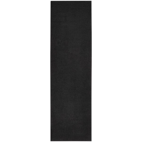 Black 2 ft. x 8 ft. Woven Polypropylene Indoor/Outdoor Area Rug
