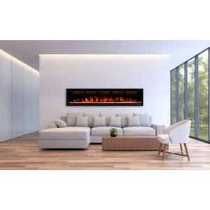 50 in. LED Electric Wall-Mounted and Fireplace Insert with 3 Top Lights