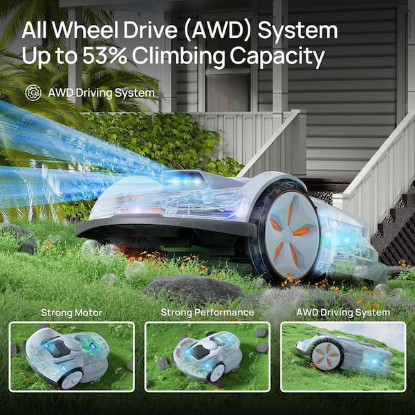 X7 Wireless 14 in. Robot Lawn Mower (0.75 Acre) with RTK Navigation, Vision AI System, Smart App Control