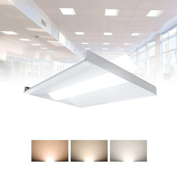 2ft.x2ft White 100W Equivalent Dimmable 3500K-4000K-5000K Integrated LED Troffer Light, up to 5000-Lumens (2-Pack)