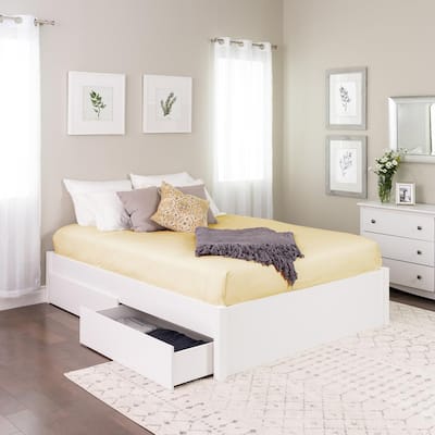 No Headboard Beds Bedroom Furniture, Queen Wood Bed Frame Without Headboard