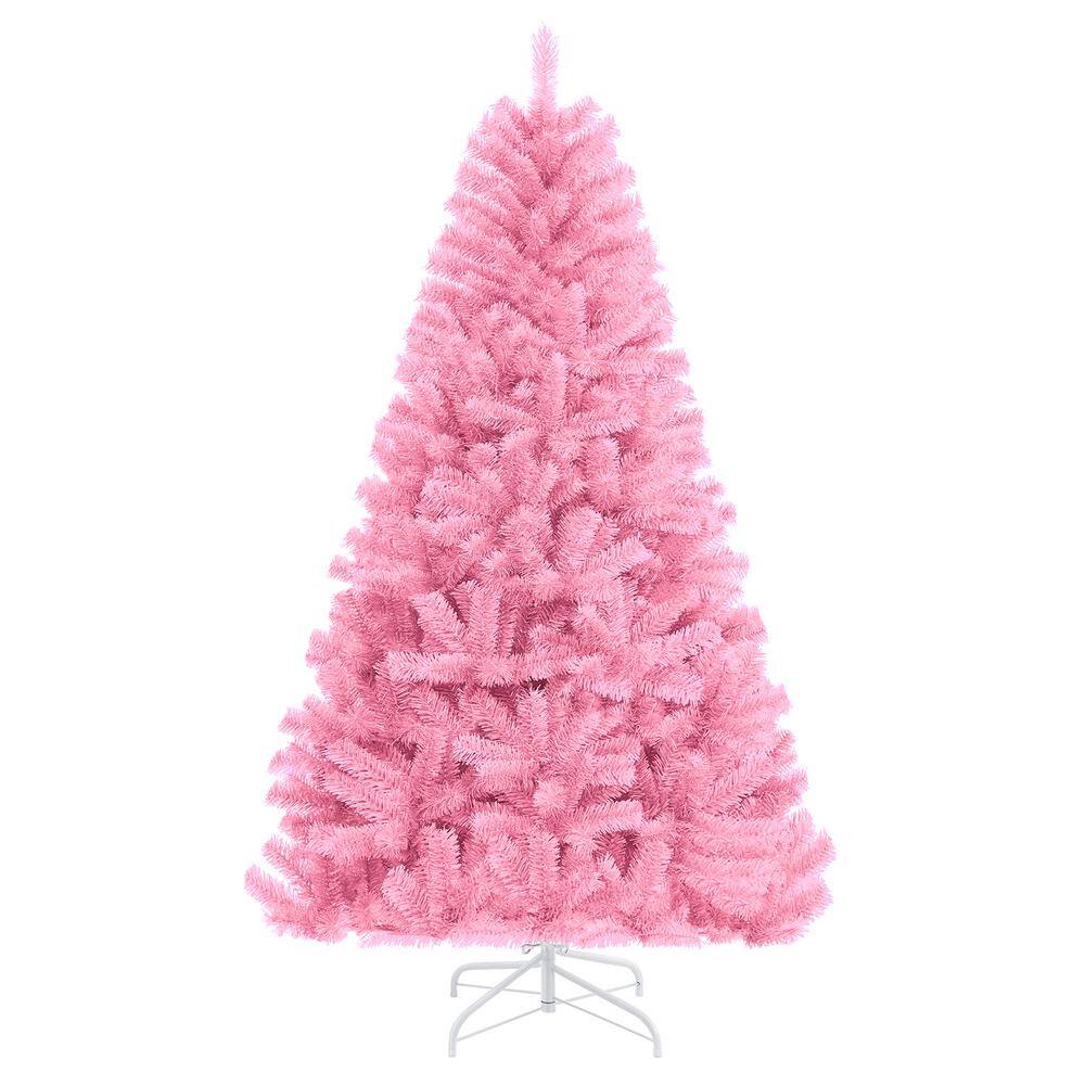 JEAREY 6 ft. Pink Unlit Artificial Classic Christmas Tree CT6HDPINK