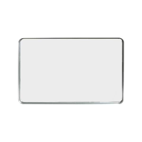 Silver 20 in. W x 30 in. H LED Rectangle Metal Framed Wall Mirror