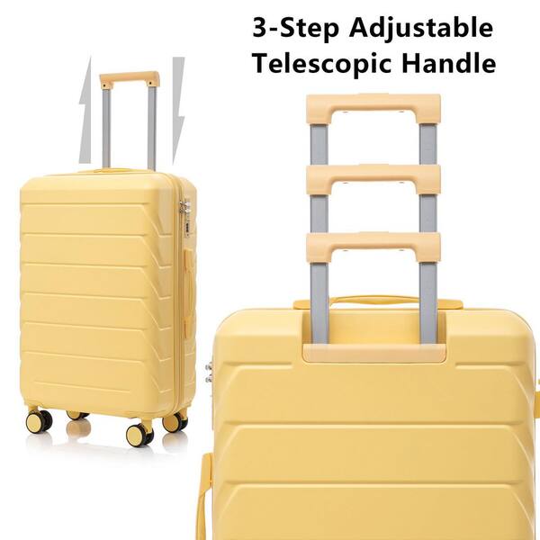 Tatahance 3-Piece Yellow ABS Hardside Spinner Wheel Luggage Set