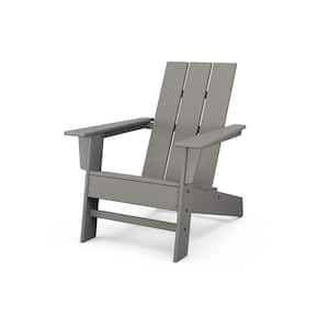 Grant Park Slate Grey Modern Plastic Patio Adirondack Chair Outdoor