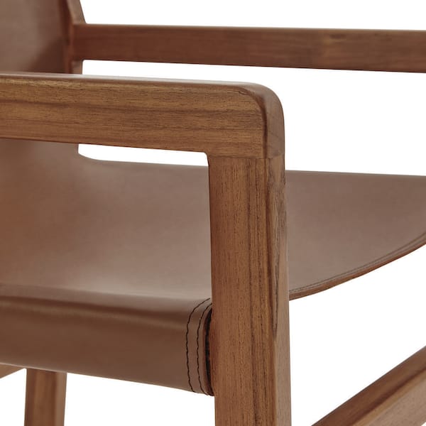 Modway Sonora Leather Chair in Nutmeg Brown – Mid Century Modern