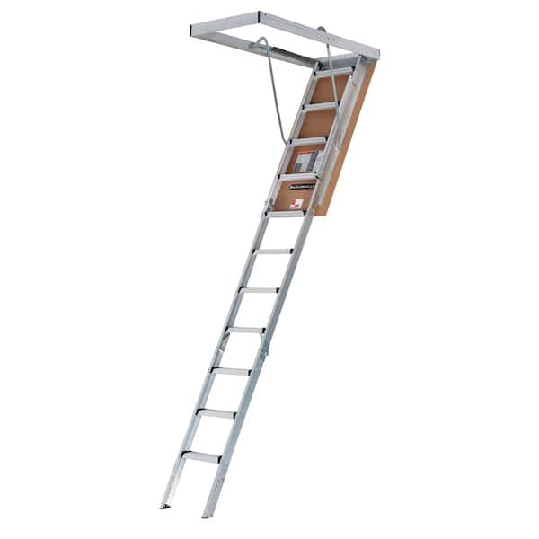13 ft. Ceiling Height Aluminum Attic Ladder (25.5 in. x54 in. Rough Opening) 375 lbs. Type IAA Load Capacity