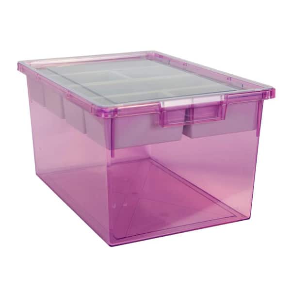 StorSystem Bin/ Tote/ Tray Divider Kit - Triple Depth 12" Bin in Tinted Purple - 1 pack