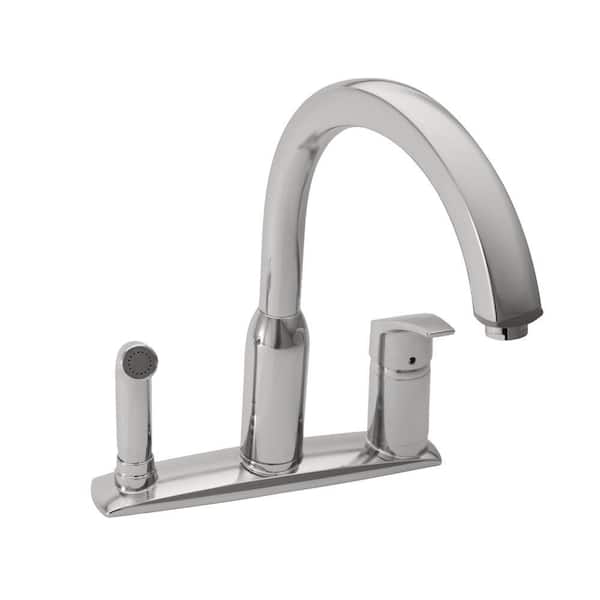 American Standard Arch Single-Handle Standard Kitchen Faucet with Side Sprayer in Stainless Steel